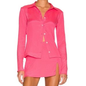Amanda Uprichard REVOLVE Pink S Top and XS Mini Skirt Set- NWOT Originally $350
